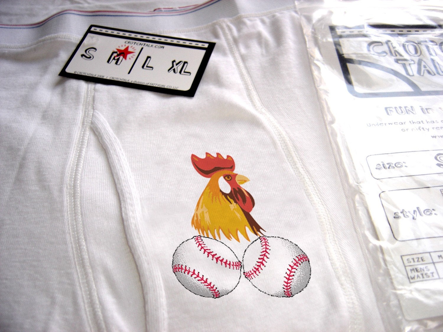 Cock and balls. (mens underwear, white boxer brief)