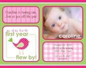 SWEET TWEET BIRDIE Birthday Party Invitation - First Birthday Invitation - Customized Printable Invitation