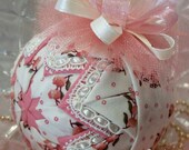 Country Chic Quilted Shabby Romantic Fabric Ornament