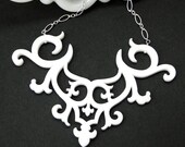 Ornamental Necklace in white