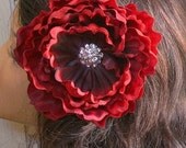Red Hair Flower, Hair Clip, Fascinator, Headpiece, Hairpiece, Floral, Hair Accessory, Valentines Day, Special Occassion, Gift