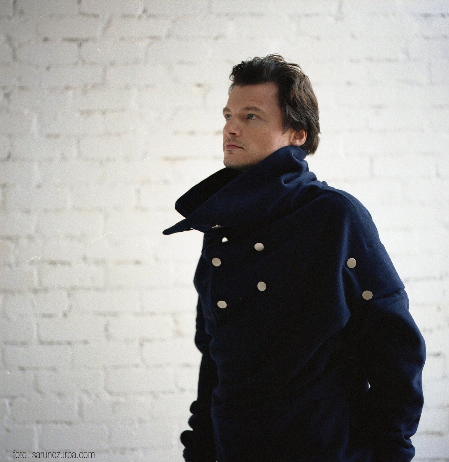 Deep blue Asymmetric Sailor Jacket