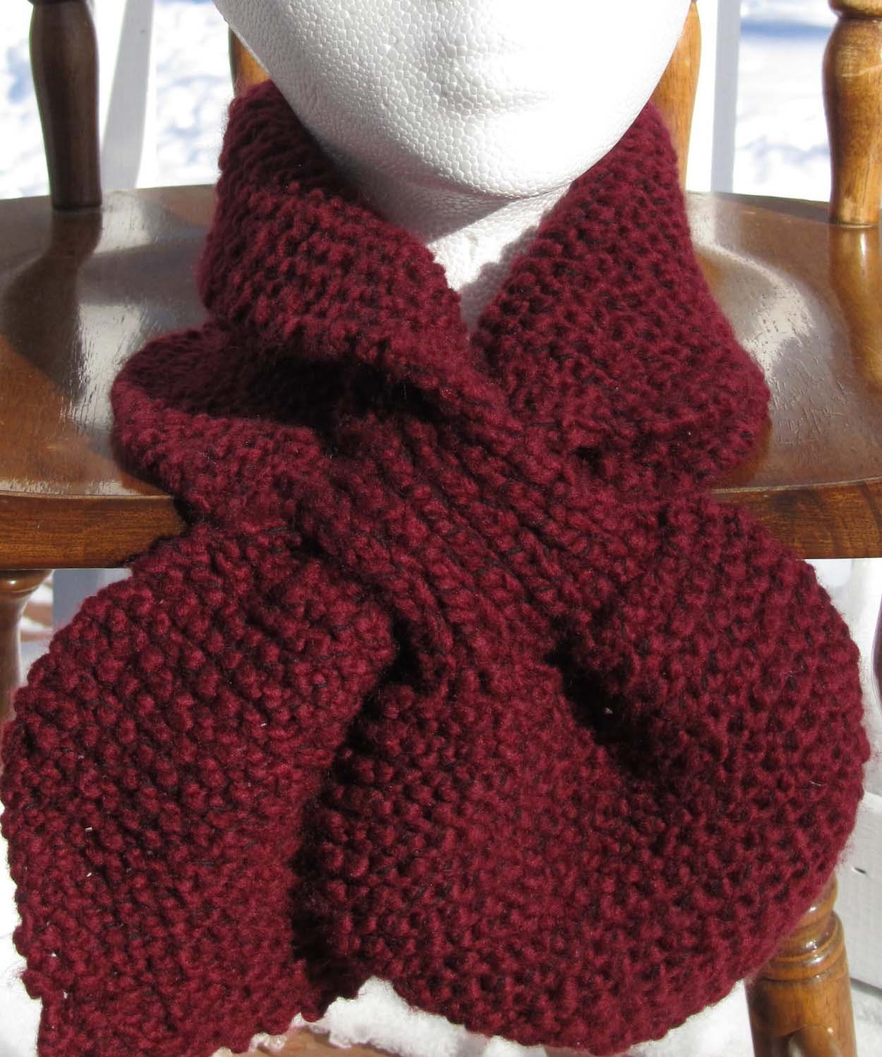 Burgundy Bowtie Keyhole Stay-Put Scarf Scarflette Shipping Included