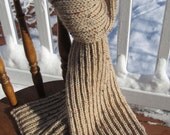 Hand Knitted Brioche Stitch Unisex Winter Scarf  Shipping Included