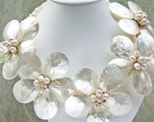 Necklace, Pearl Flowers