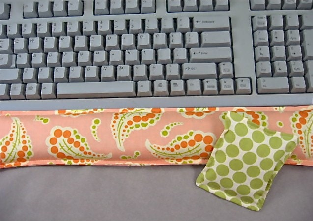 Computer Keyboard Wrist Support Set Organic Flaxseed Buckwheat Flaxseed Rice Lavender Scented Freshcut Peach Paisley