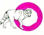 Neon Wolf Den - Original Hand-Drawn Illustration