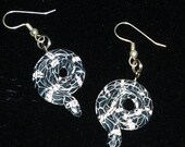 Snake earrings KINGSNAKE king snakes Black and White coiled kingsnake