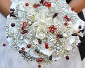 Deposit for a custom garnet and pearl heirloom brooch bouquet -- made to order