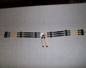 Carnelian and Turquoise, Black and Natural Hair Pipe Choker NA made OOAK