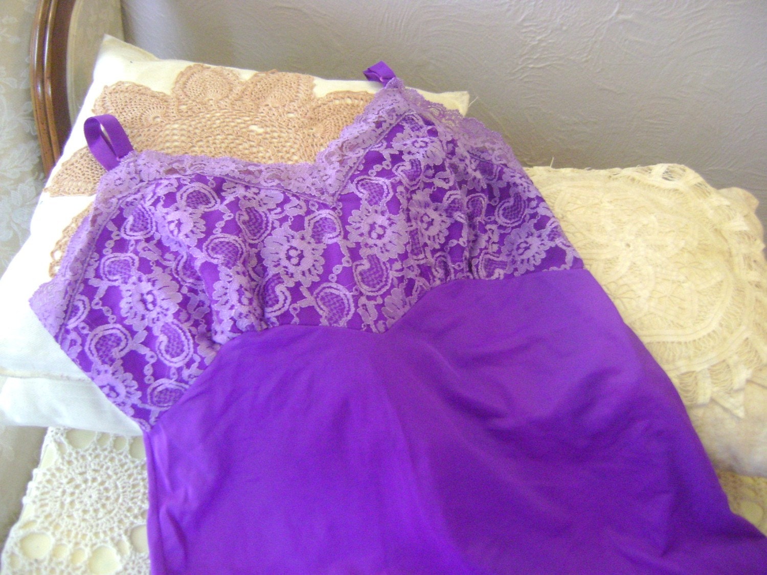 Eco Friendly Womens Slipdress, Purple Hand Dyed