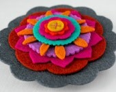 Colorful Wool Felt Flower Brooch
