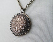 Brown Lace Pattern Necklace - Standard Length - Cacao