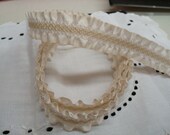 1yd Victorian Reborn Antique White/Cream Smocked Trim