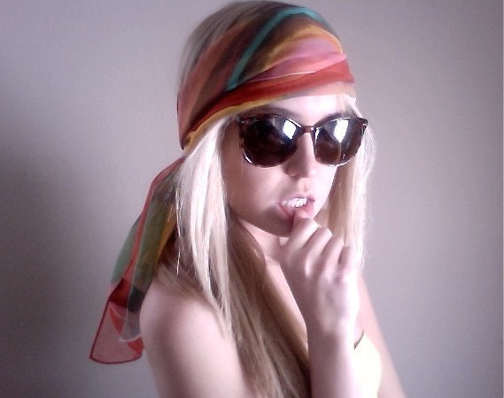 RAINBOW sheer scarf in watercolor beautiful design