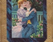 Love Beneath the Roses Vintage Postcard