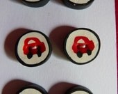 Little Red Car Buttons