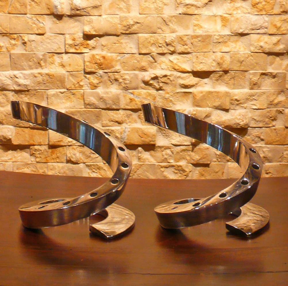 Vintage Spiral Candle Holder Pair - Dansk Danish Modern Candelabra