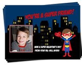 Valentines Printable Photo Card - Super Friends
