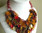 Statement necklace in striking fire colors