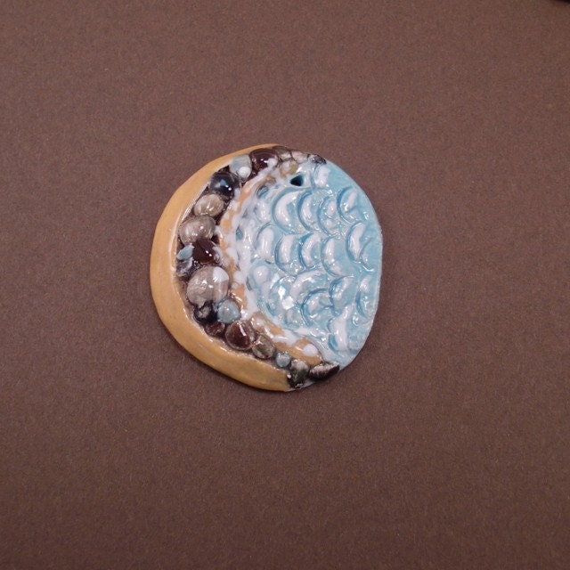 SALE Handmade Pebble Beach Bead Was 12.00