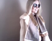 MONOGRAM the letter "N"  logo vintage scarf