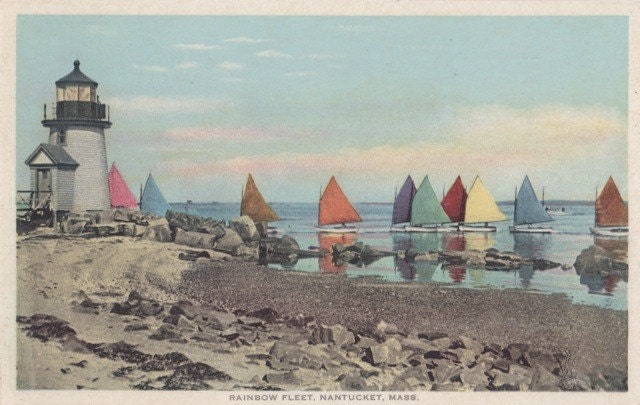 Rainbow Fleet, Nantucket postcard. Gardiner PHOSTINT
