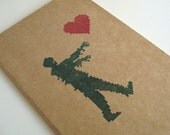 Zombie Love large moleskine journal (sketch) 8 bit romantic geekery