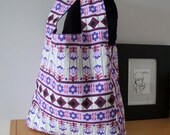 Reversible purple daisy market tote bag SALE