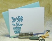 Flower Pot Letterpress Flat Notes