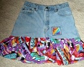 Fun, retro denim miniskirt