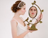 Birdcage veil headband, mini - Rhinestone trimmed modern birdcage veil - Style 130 - Made to Order