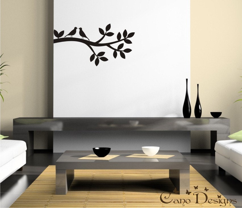 Lovely Birds on Tree Branch Vinyl Decal, Wall Decals Stickers