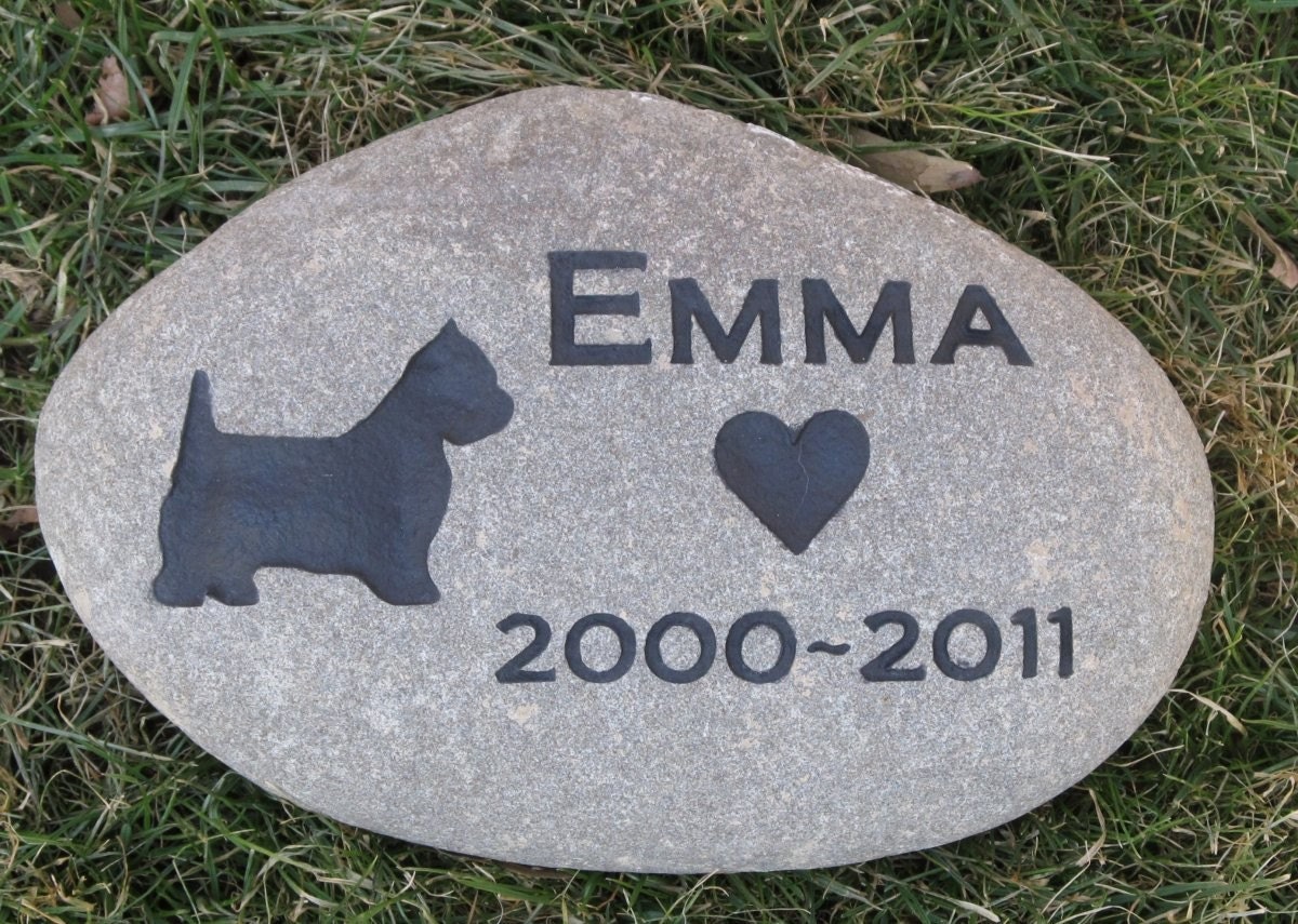 Pet Memorial Rock Stone Westie & Other Dog Breeds