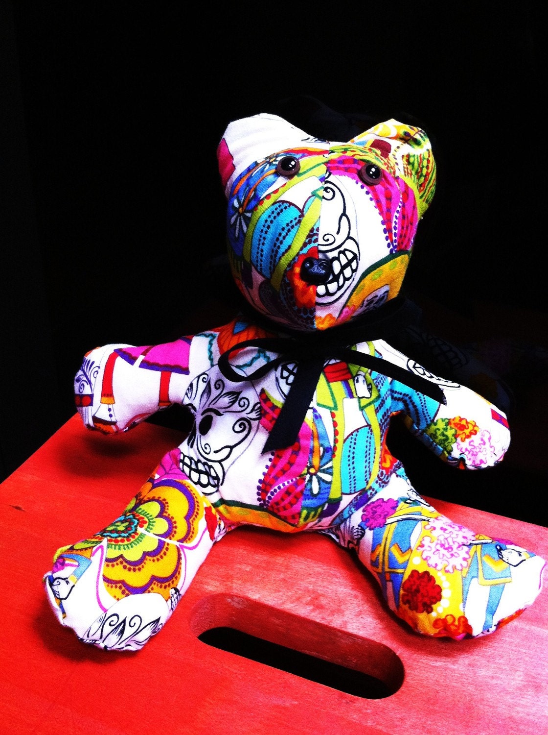 Teddy Bear made from Mexican festival print