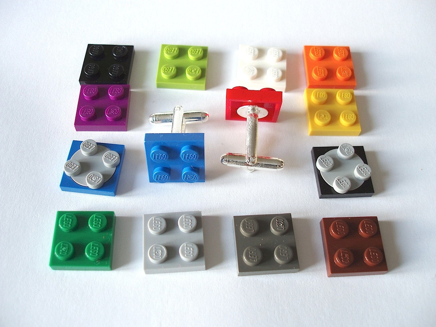 LEGO(r) Plate Cufflinks - Handmade by Bits and Badges - silver plated