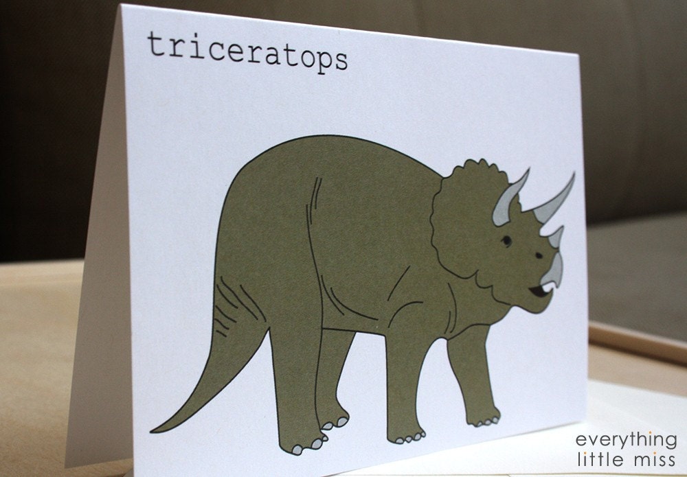 Dino - Triceratops folded card (set of 8)