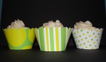 Green and Yellow Cupcake Wrappers