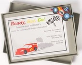 Race Car Birthday Invitation - READY SET GO