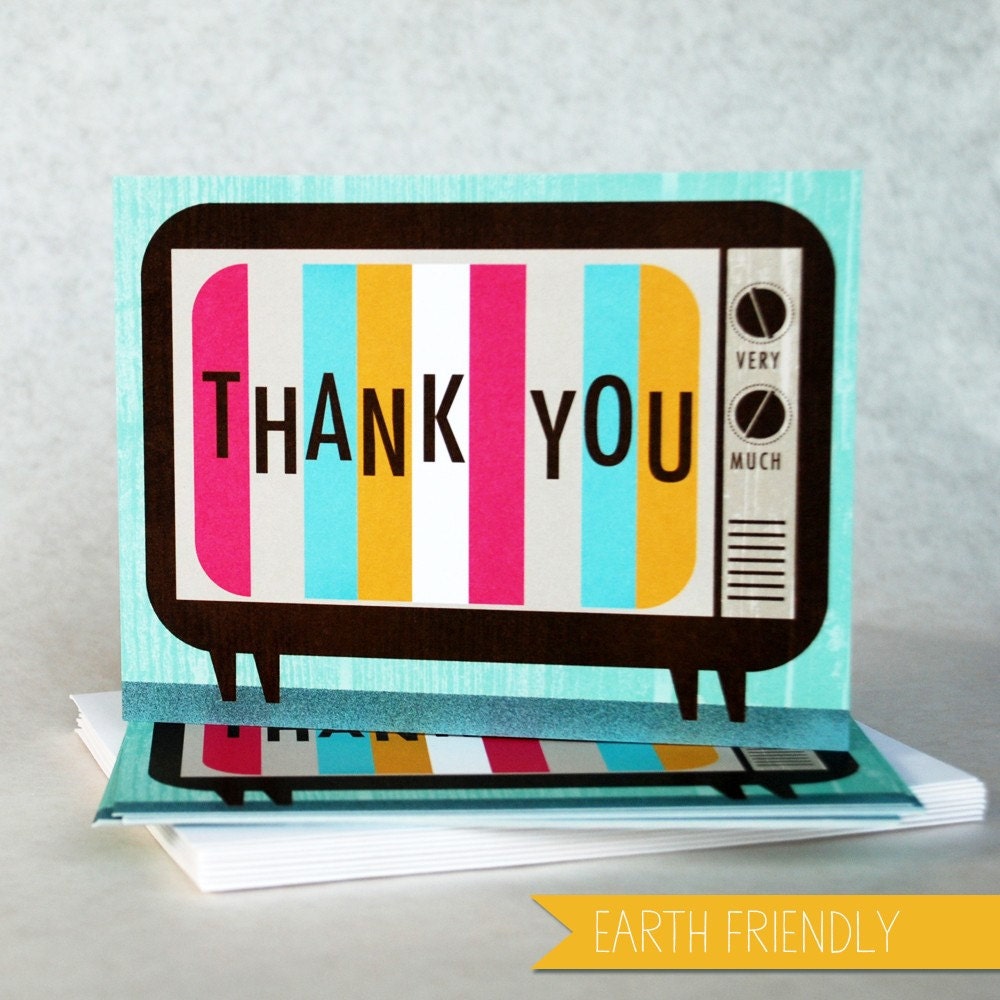 Thank You Card Set , Notecards,  Set of 10 notecards