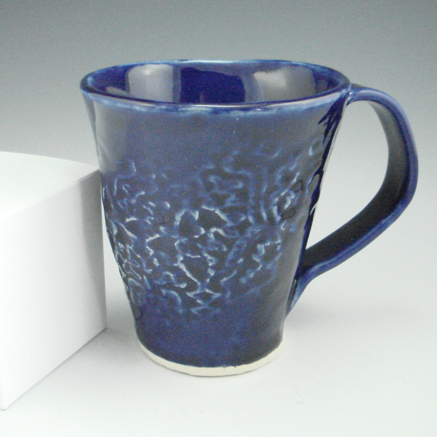 Mug Big Cobalt Blue Textured Hand Built Mug