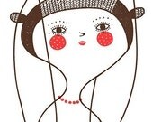Girl with Red Beret - Print