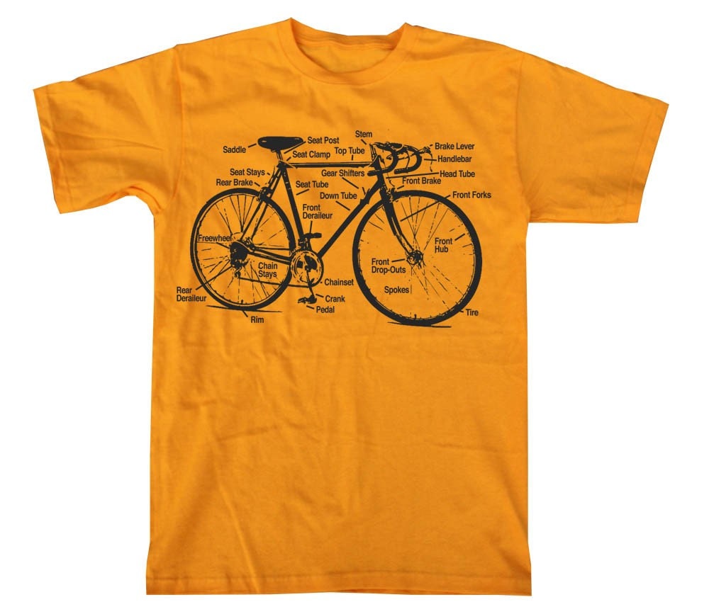 Bicycle DiagramTShirt - Bike Shirt gold Men's / Unisex S, M, L, XL, XXL