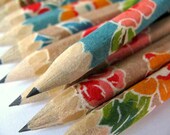 japanese paper-wrapped pencils - set of 10 - vintage wallpaper