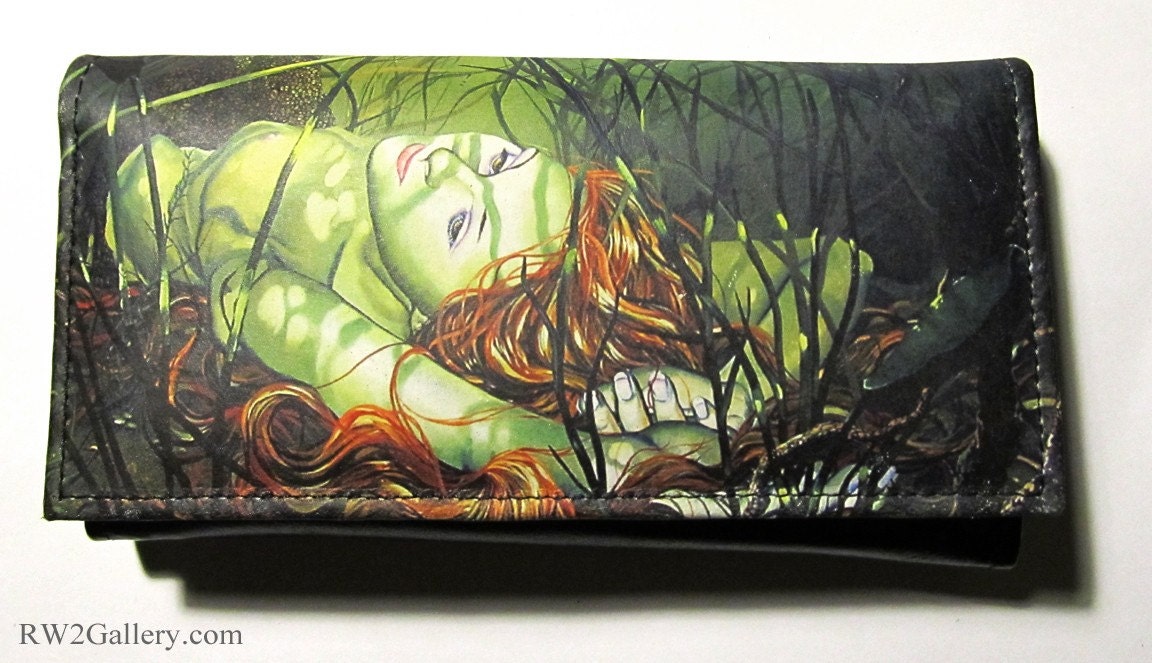RW2 Leather MERMAID Clutch Wallet Purse Womens fantasy art Amber - RW2Gallery