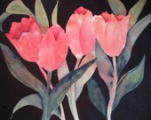 Spring is Here-Reproduction Watercolor of Tulips