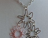 Pink and brown wire wrapped flowers
