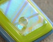 Hand Crafted dichroic glass pendant with sterling bail