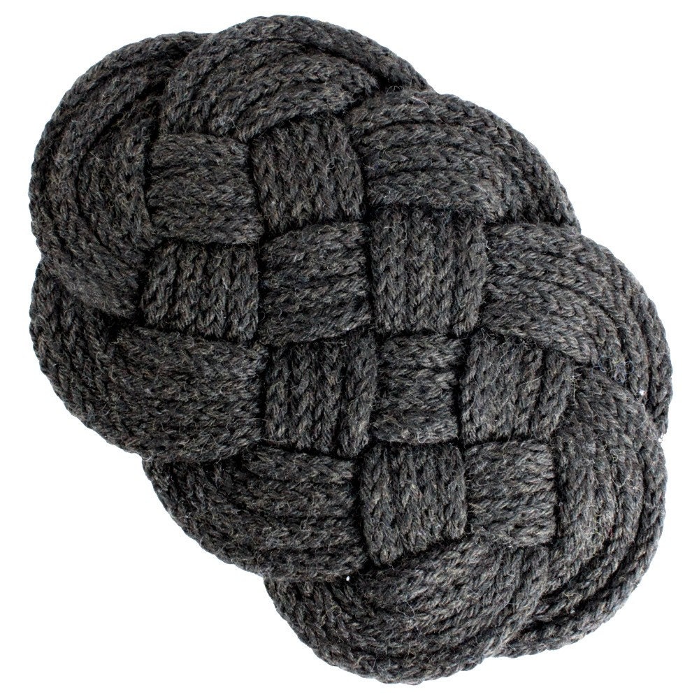 Organic Cotton Nautical Knot Hotpad/Trivet - Coal