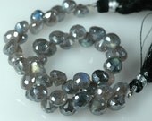 SALE Diamond Mystic AB LABRADORITE briolettes faceted Onion Candy Kiss  6x7 beads - full 8 inch strand